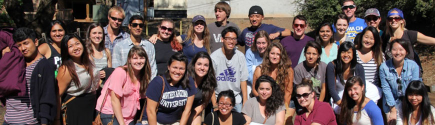 Group os students smiling